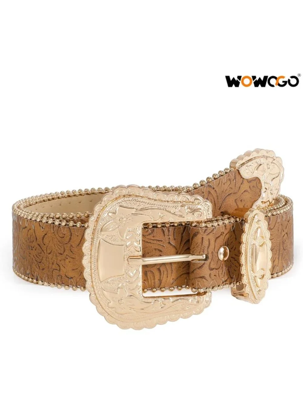 Floral Print Western Leather Belt for Women | Vintage Cowgirl Style for Jeans